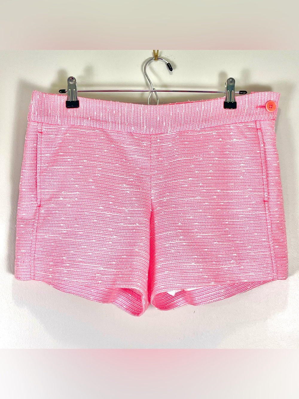LILLY PULITZER Pink White Tweed Textured Shorts Lined 5" Inseam Size 10